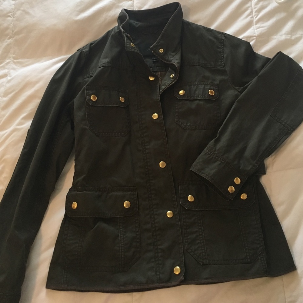 J. Crew Olive Green Jacket with Gold Buttons